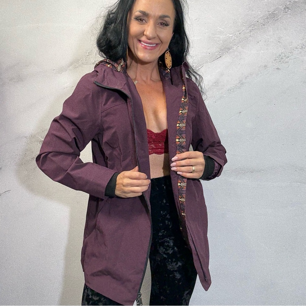 Pendleton Maroon Utility Jacket With Patterned Tr… - image 1